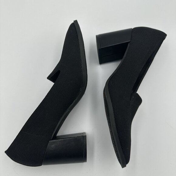 Adrienne Vittadini Brittiny Women’s US 8.5 Black Knit Shoes‎ Chunky Heel Mature - Picture 6 of 11